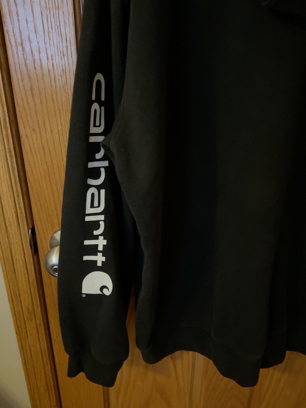 Carhartt Men’s XL Loose Fit Black Logo Sleeve Pullover Hoodie